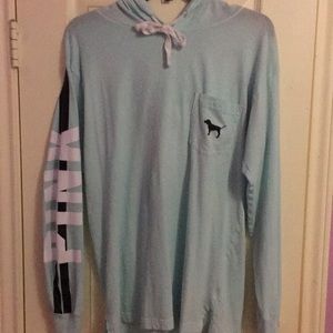 Pink sweatshirt with hoodie